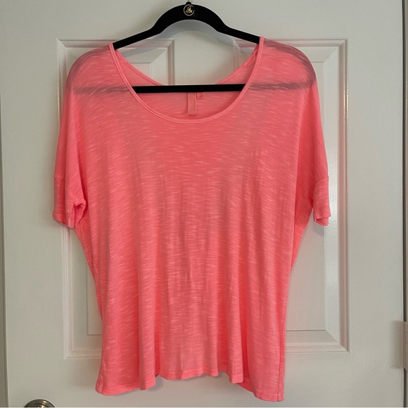 Emma & Sam Tops - NWOT LF emma + sam neon pink cut out cropped tshirt